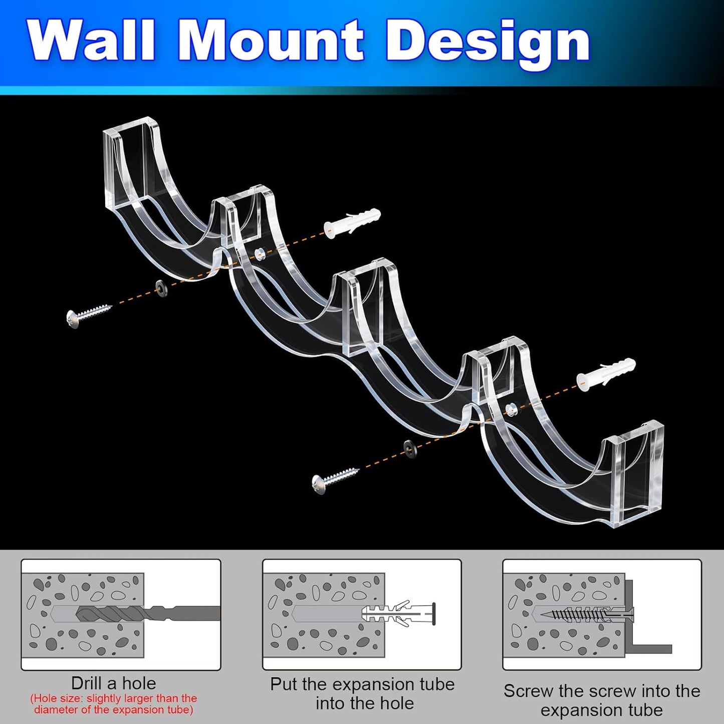 Cosmos 2 Pcs Hockey Puck Display Case Acrylic Hockey Puck Holder for 4 Pucks, Wall Mount Ice Hockey Puck Display Shelf Storage Rack for Collecting Pucks and Room Decoration, 14.6 x 2.2 x 1 in (Clear)