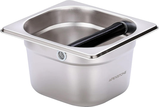 Coffee Knock Box Stainless Steel, Apexstone Espresso Knock Box Stainless Steel, Knock Box for Espresso Coffee Grounds, Knock Box Small