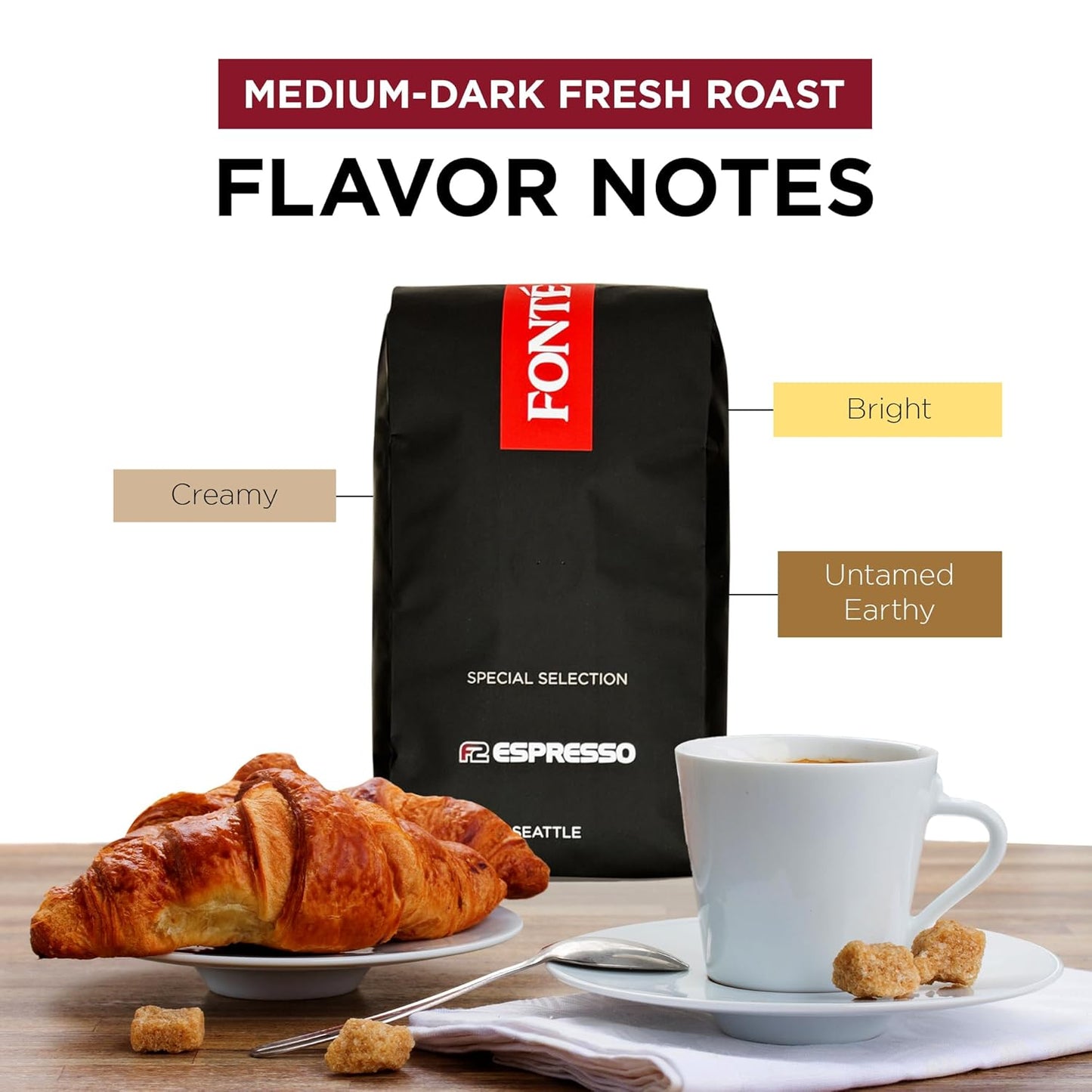 Fonte Coffee Roaster - Home Espresso Coffee - Medium-Dark Fresh Roast - Roasted in Seattle - Single Origin - Sweet, Caramel, Cocoa - 12 oz - F2