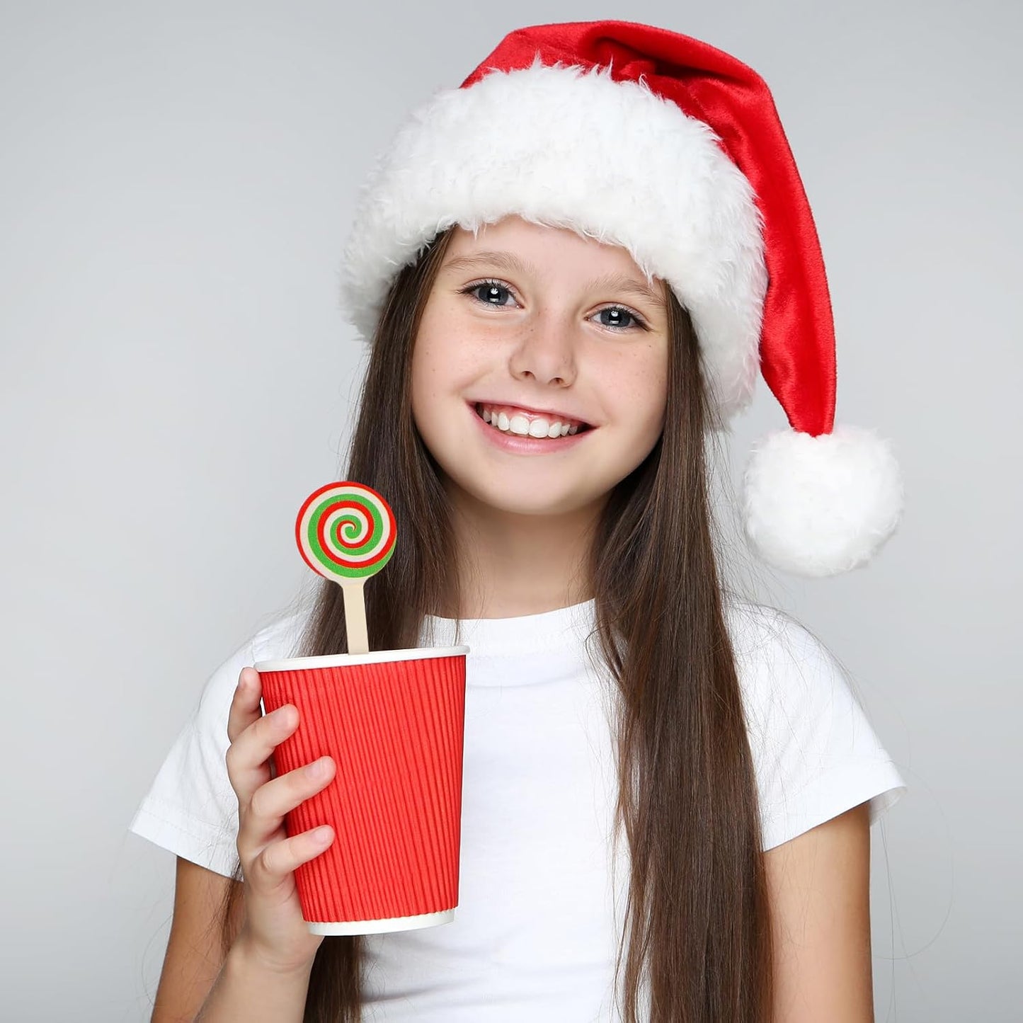 Jinei 120 Pcs Christmas Wooden Coffee Stirrers Wood Cocktail Coffee Stir Sticks Disposable Drink Stirrers for Stirring Hot Chocolate Milkshake Restaurant Home Office (Candy Style)