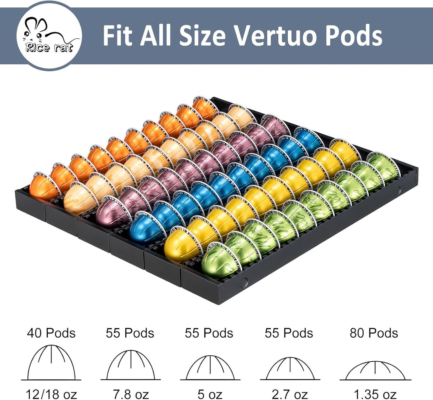 Coffee Pod Holder Drawer Organizer Insert for Counter,Nespresso Pod Holder DIY Magnetic Connect Black Metal(6 Packs)