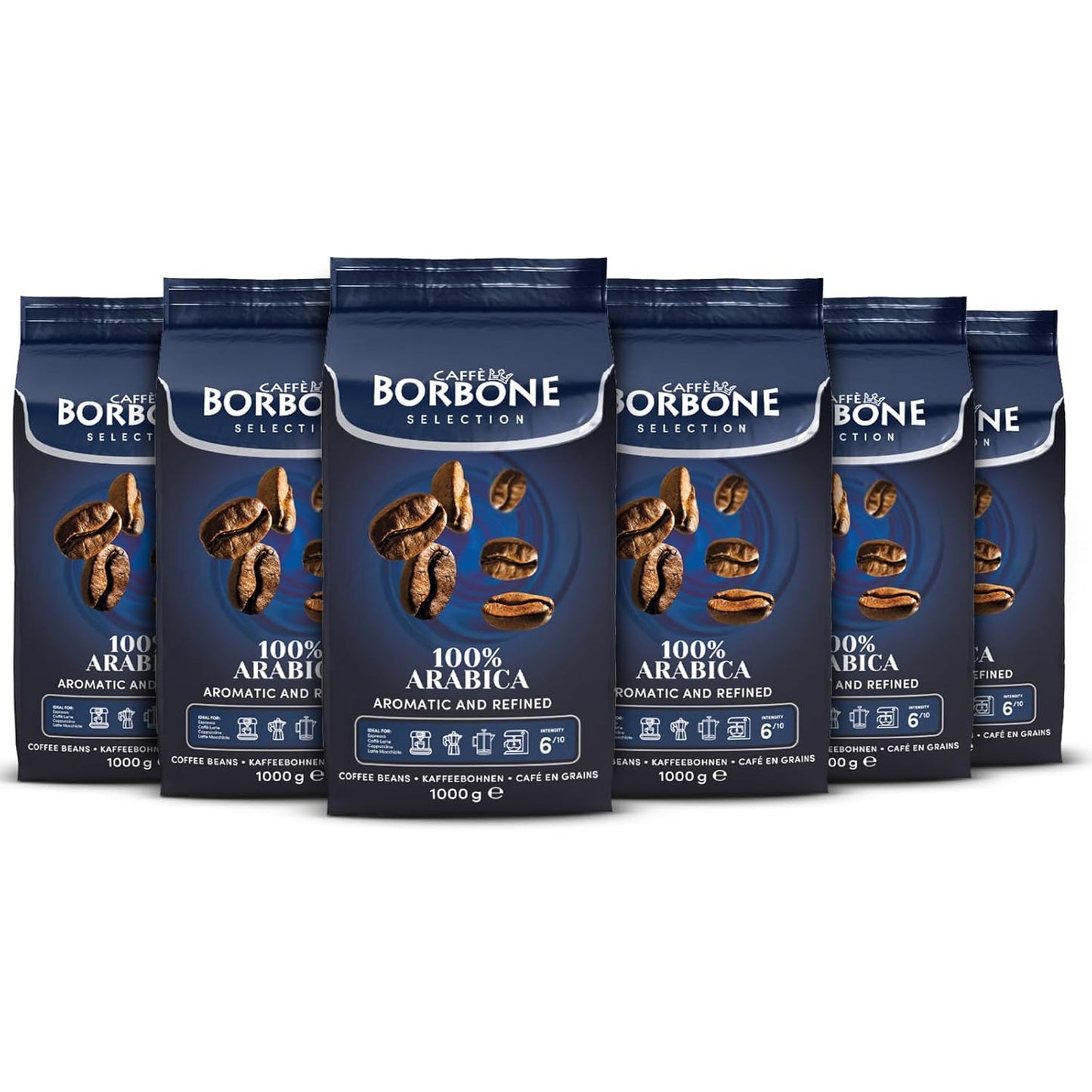 Caffè Borbone Whole Bean Coffee, 100% Arabica, Medium Espresso Roast - Freshly Roasted and Packaged in Italy - 2.2 Pound (Pack of 6)