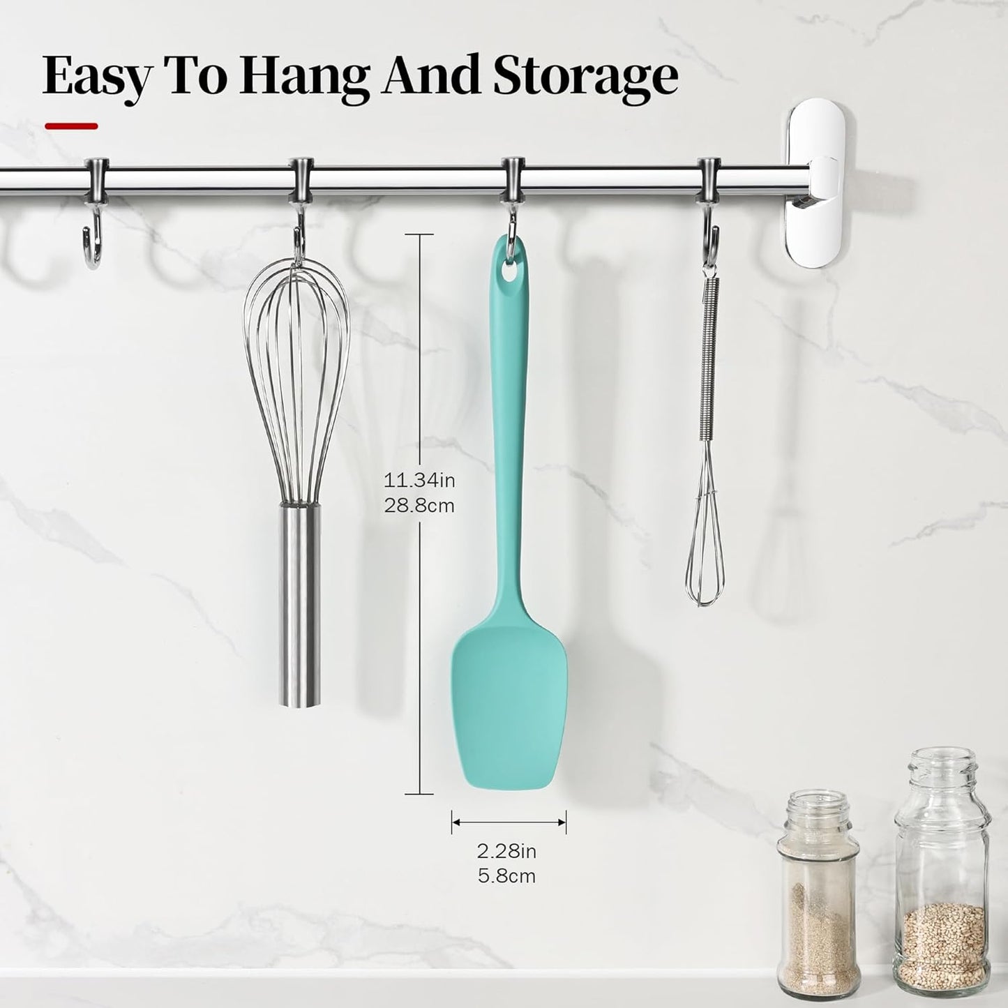 600ºF Heat Resistant Spatula, 11.34 inch High Heat Food Safe Semless Kitchen Silicone Spoon Spoonula Scraper for Cooking Baking Mixing Scraping Stirring Nonstick Cookware Pan Bowl (Turquoise)