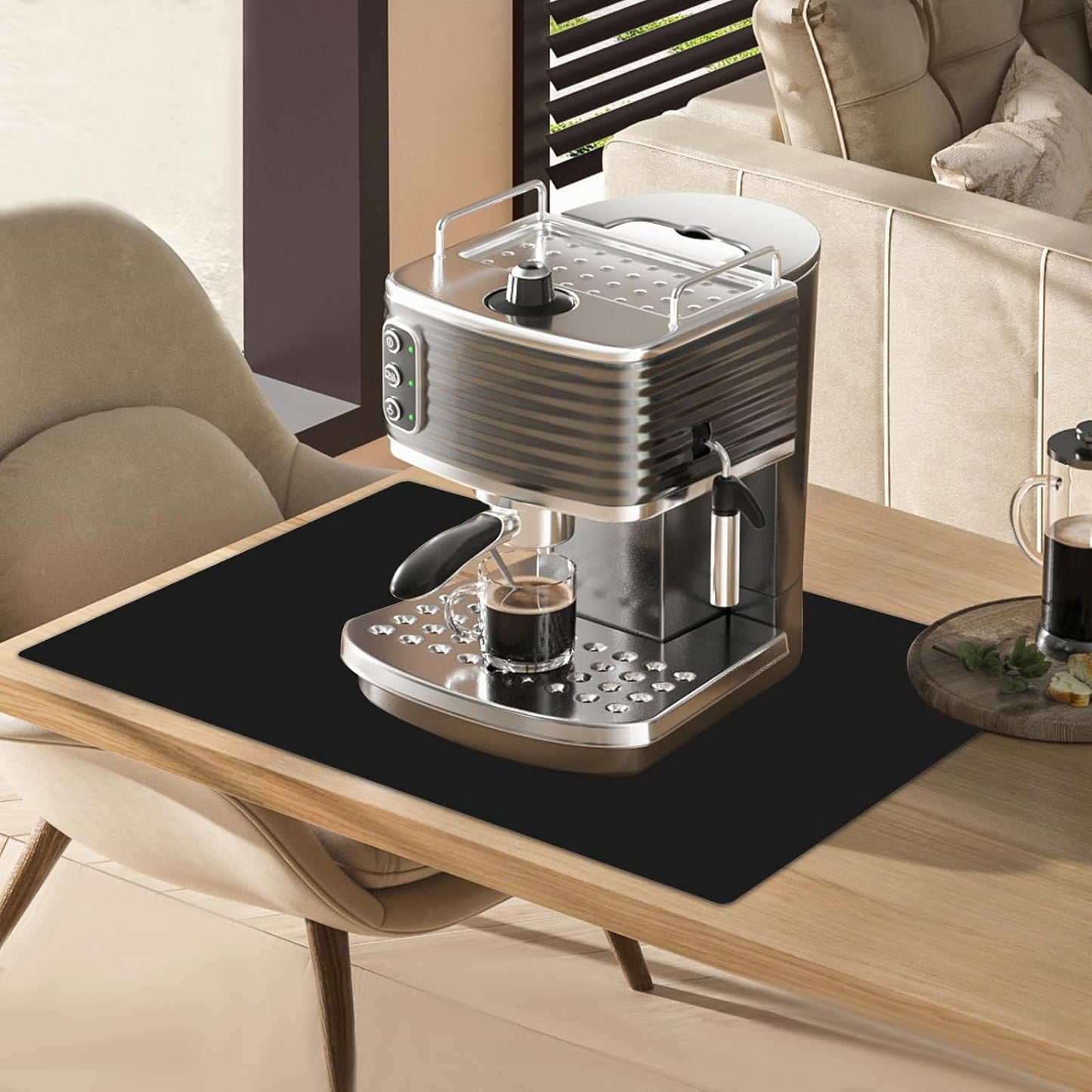 2 Pack 23.62"x15.74"(60cmx40cm) Silicone Kitchen Counter Mats, Heat Resistant Non-Slip Countertop Protector, Waterproof Nonstick Multipurpose Mat, Black