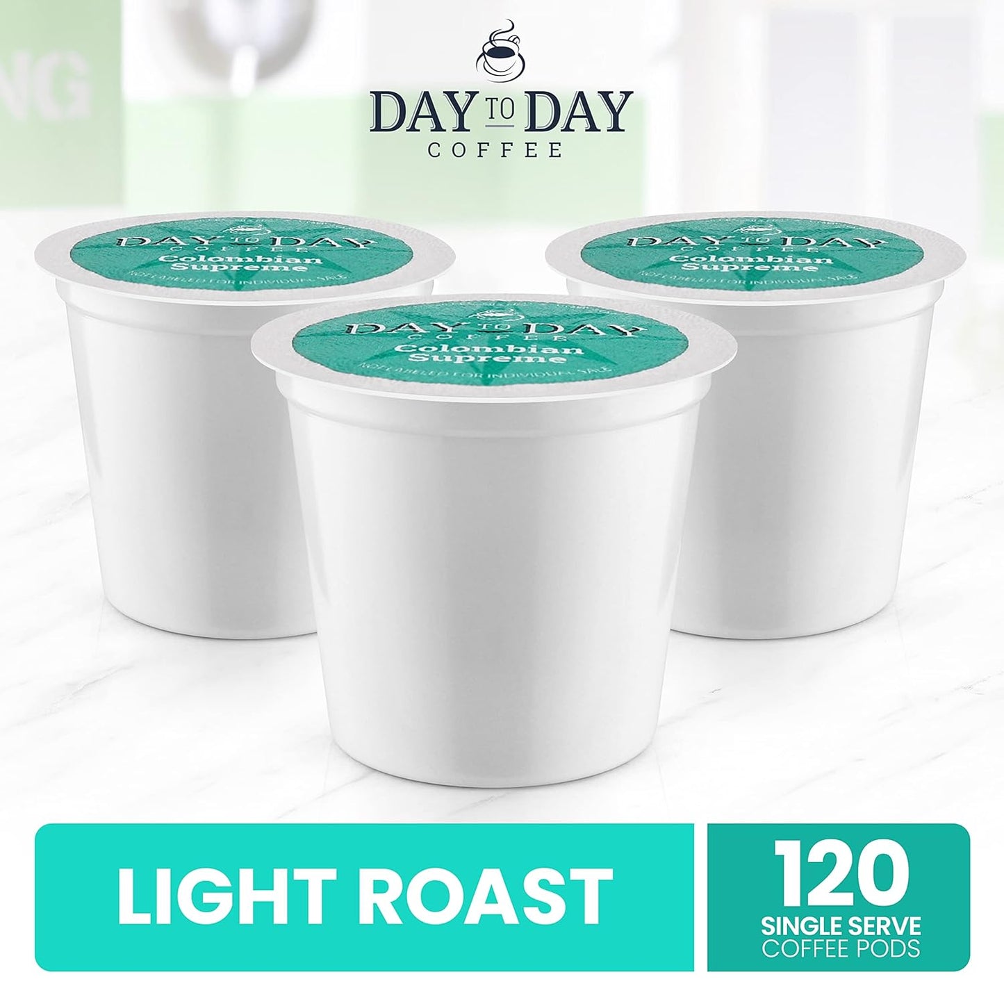 Day To Day 120-Count Colombian Supreme Light Roast Single Serve Coffee Pods for K-Cup Keurig Brewers
