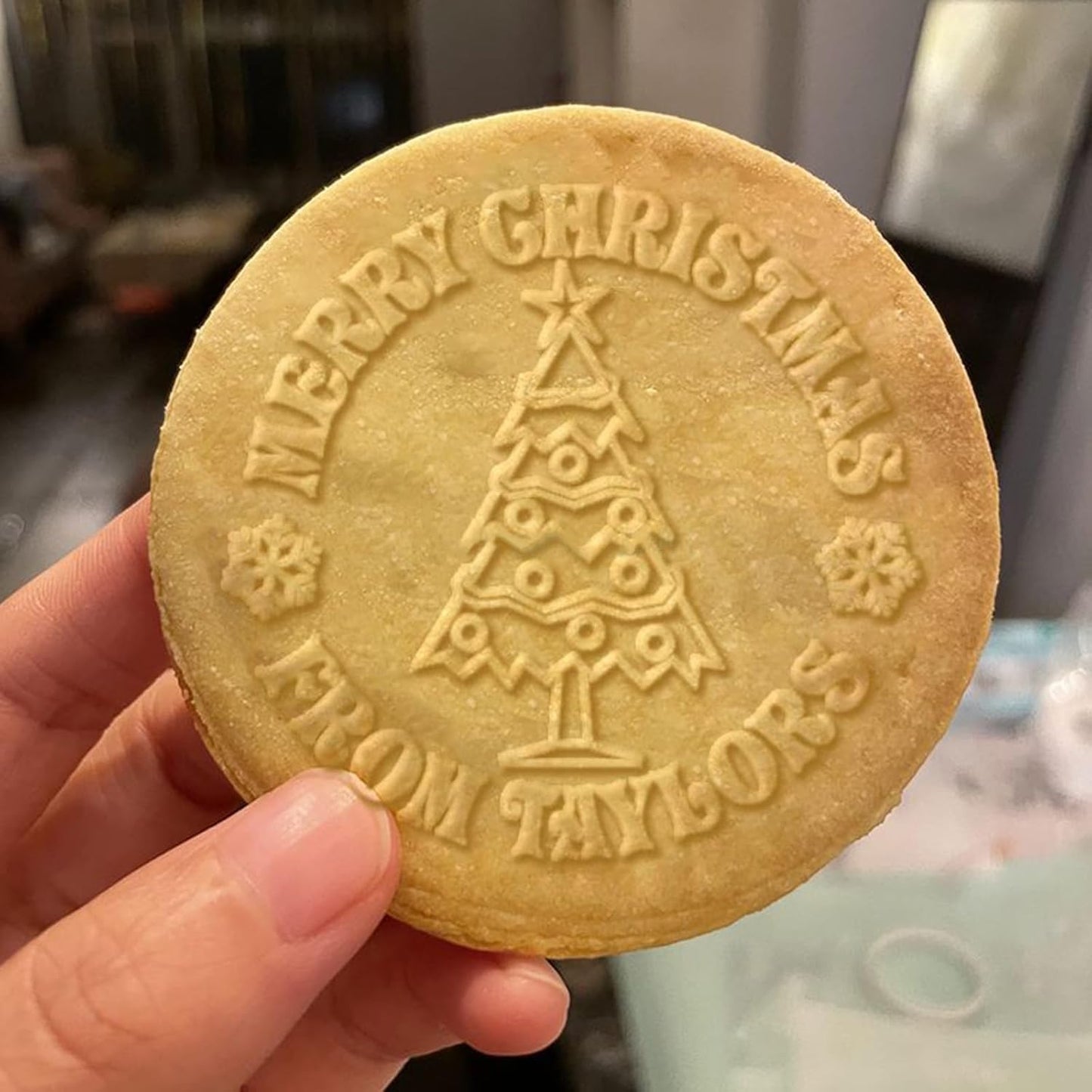 2025 Personalized Christmas Cookie Stamp Unique 3D Embossed Design Fun Tool for Baking Art (D)
