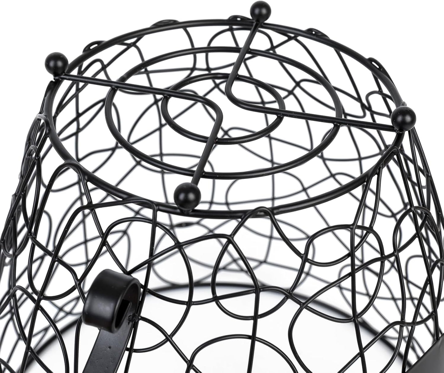 Coffee Pod Holder, Super Large Capacity K-Cup & Nespresso Capsule Basket, XL Metal Kcup Storage, Bar Organizer for Kitchen Dinning Room Office Home Cafe Hotel (Black-Round-Cup)