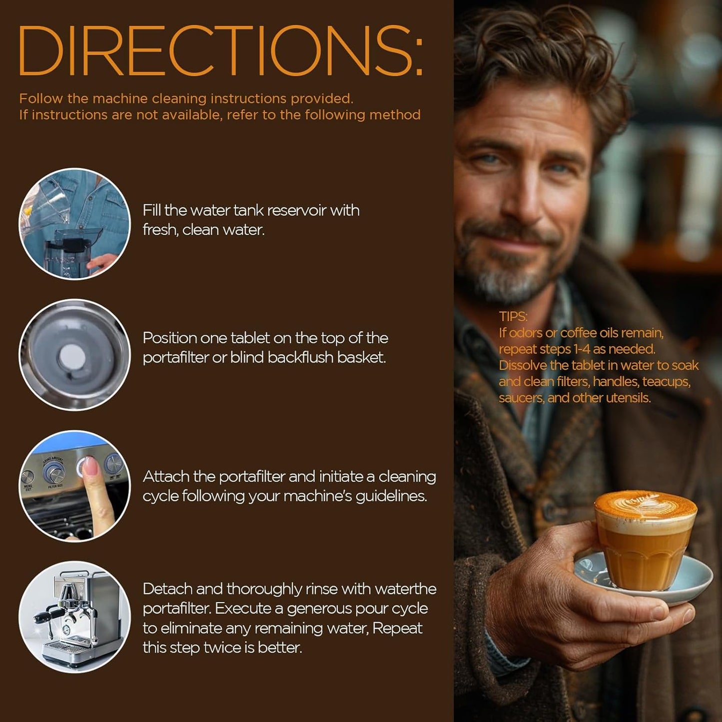 Espresso Machine Cleaning Tablets, Coffee Machine Cleaning Pods, Coffee Machine Cleaner for All Espresso Machine, 48 Pack