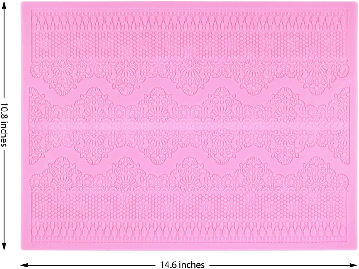 Embossing Lace Fondant Molds, Multi Circle Flowers Lace Mat Wedding Cake Decoration Tool, Silicone Lace Mat Mold for Cakes