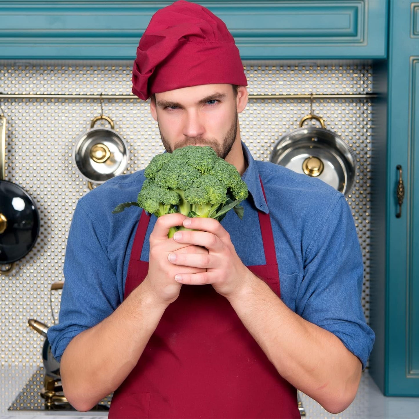 lepni.me Chefs Aprons | Cooking Baking Grilling for Home Restaurant | Premium Kitchen Aprons with Double Pocket for Men Women