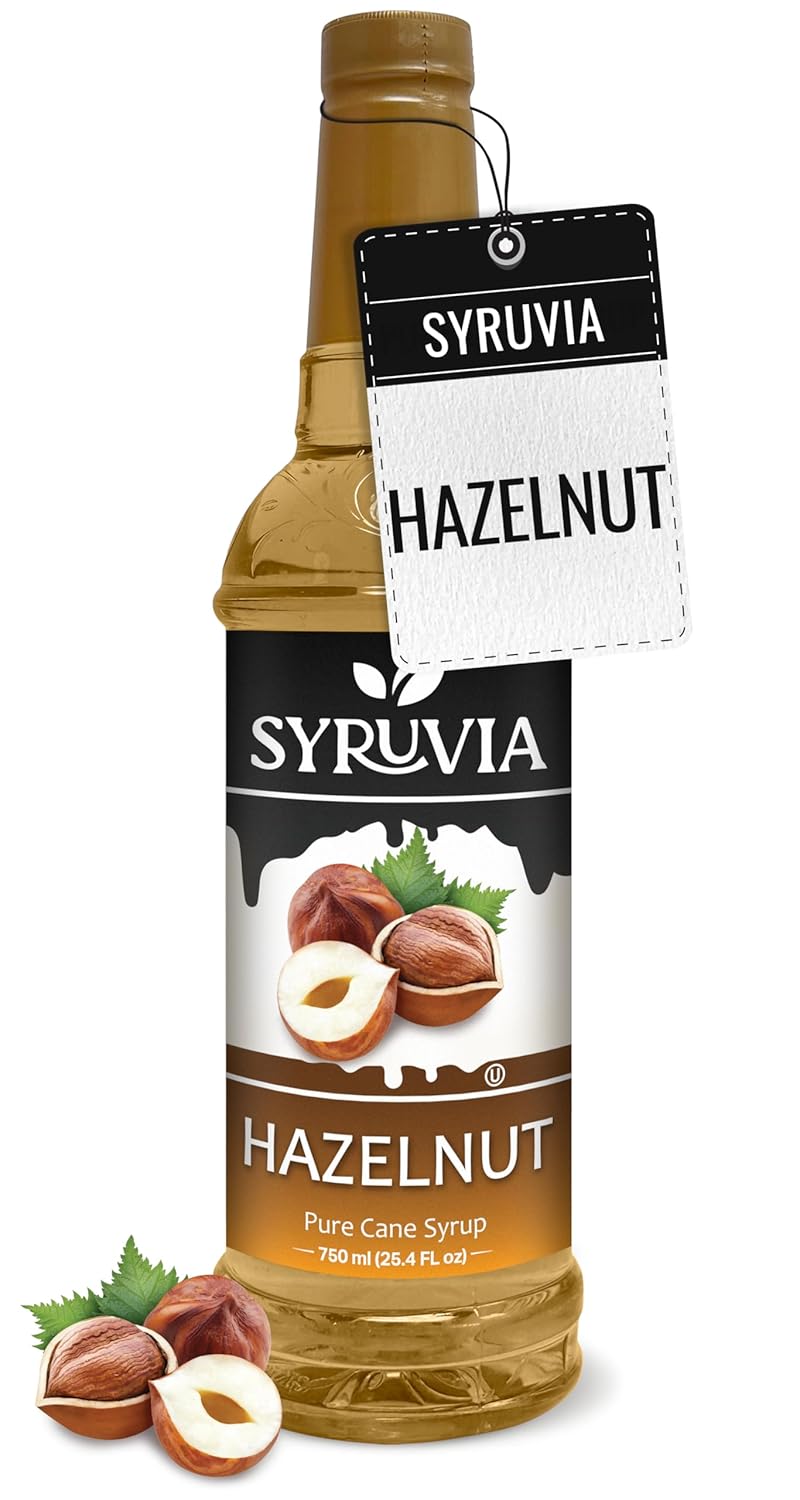 Syruvia Hazelnut Syrup for Coffee 25.4 fl oz Hazelnut Flavored Coffee Syrup
