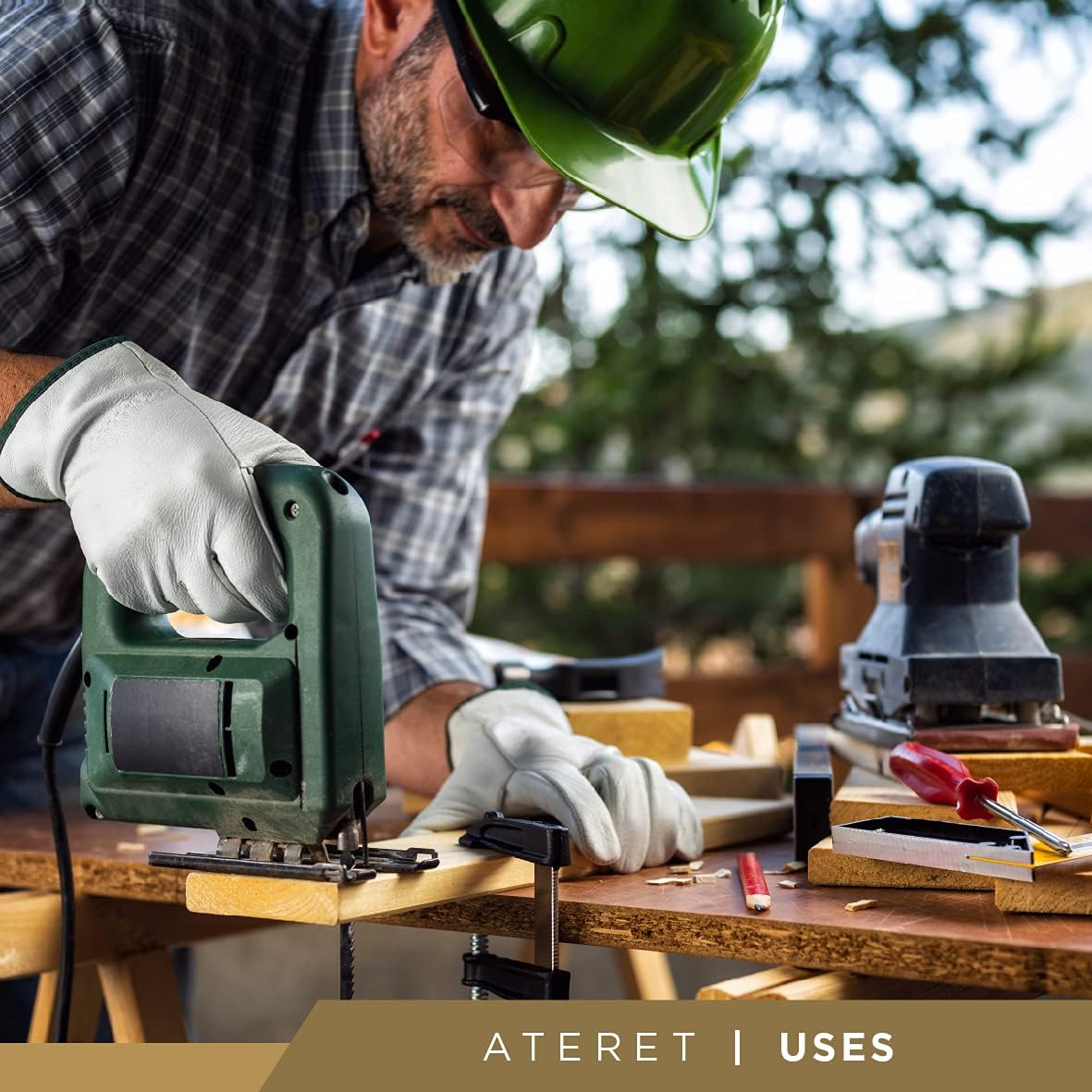 ATERET 36 Pairs Medium Heavy Duty Durable Cowhide Leather Work Gloves I Driver Gloves for Truck Driving, Warehouse, Gardening, Farming