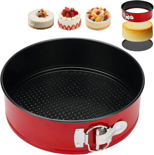 Springform Pan Set, Round Nonstick Pan (Red1)