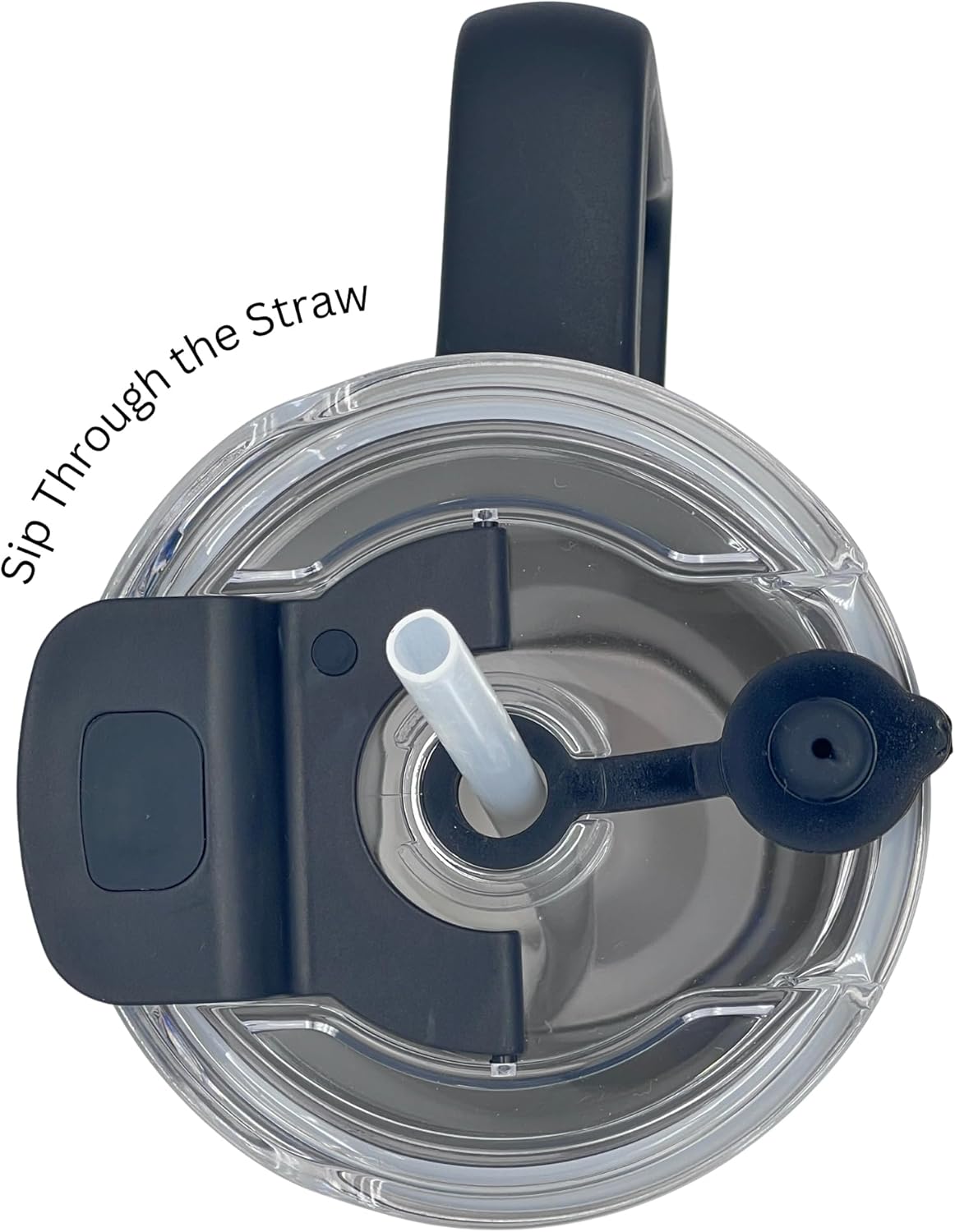 40 oz Insulated Tumbler with Handle, Stainless Steel, Leakproof Lid and Straw, Cup Holder Friendly (Black)