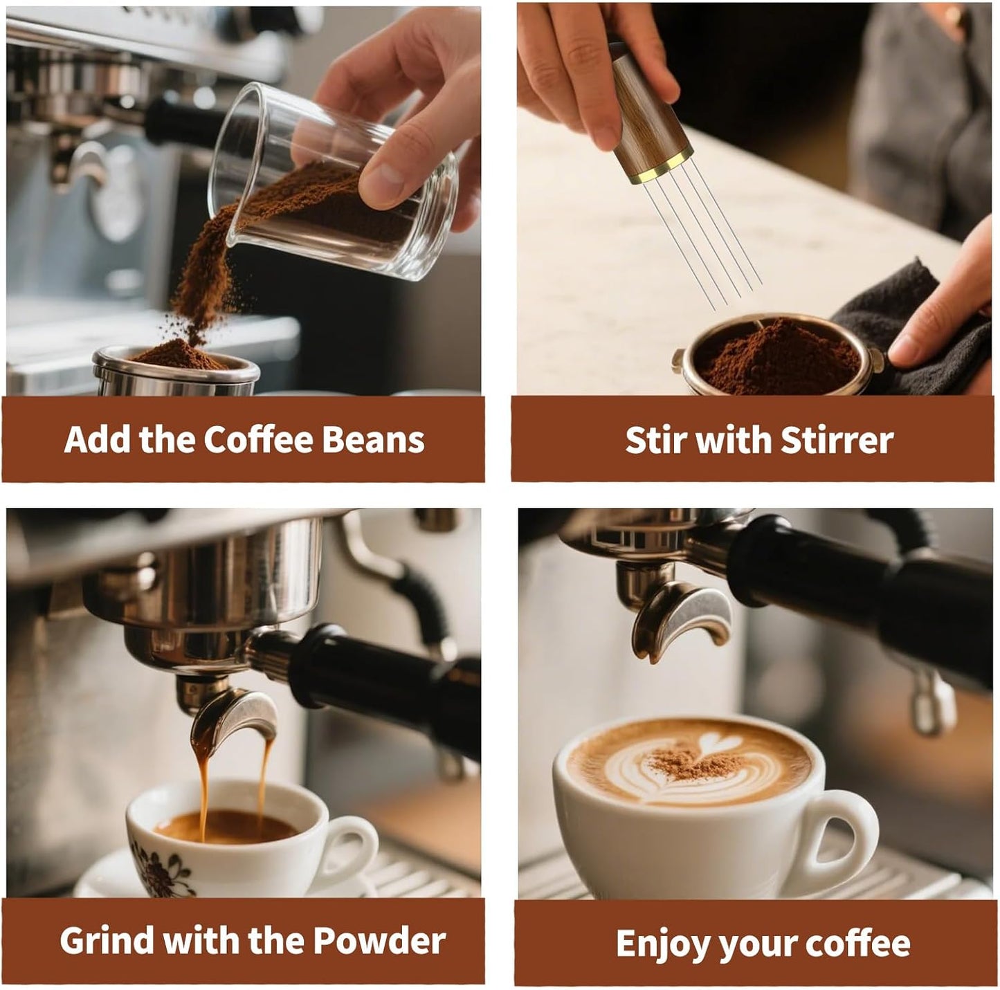 23Pcs Espresso Accessories, 51mm Coffee Espresso Tamper Kit, Espresso Machine Accessories Set, with Espress Stirrer | 350ml Milk Pitcher | Coffee Powder Dispenser | Latte Art Kit for Espresso Machine