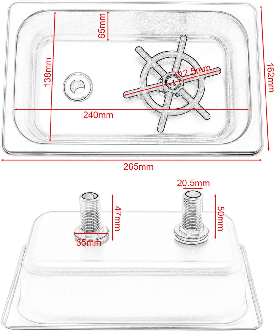 DIBTSA Pitcher Rinser, Automatic Glass Cup Washer, Stainless Steel Coffee Milk Tea Cup Cleaner Sink, for Home Kitchen Hotel Bar Restaurant (10.4x6.4x2.6 Inch)