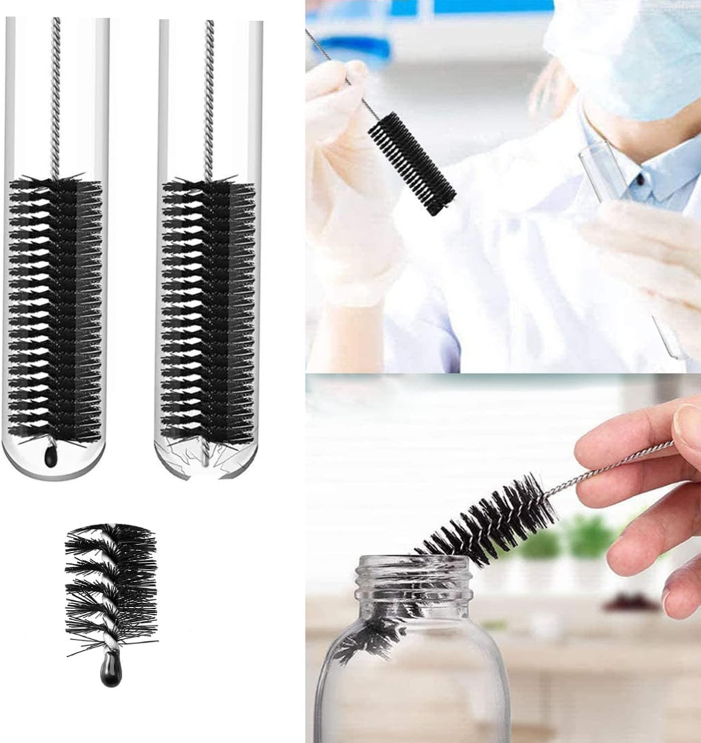 Coffee Brush Set, 13 Pieces Natural Wood & Nylon, Includes Wooden, Plastic, Straw, & Gap Brushes for Espresso Machine Cleaning