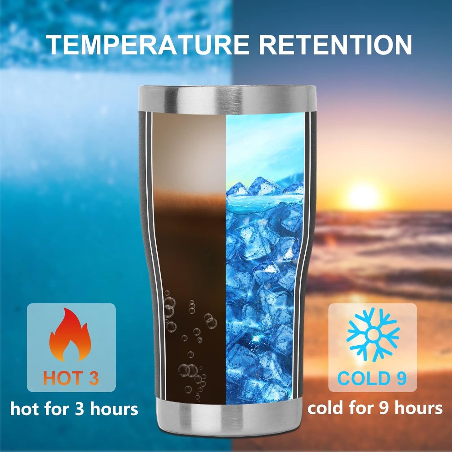 DOMICARE 20oz Tumbler with Lid Stainless Steel Tumblers Bulk, Double Wall Vacuum Insulated Coffee Travel Mug Powder Coated Tumbler, 4 Pack Black