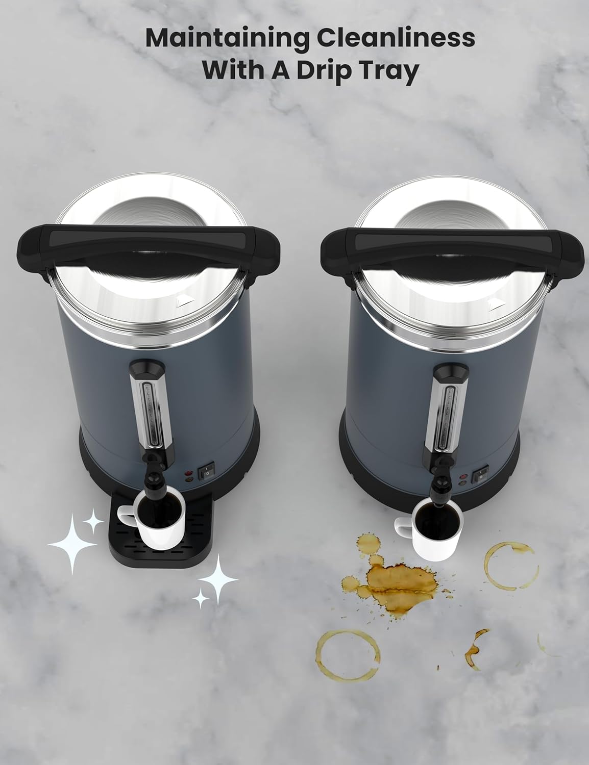 90 Cups Coffee Urn,14L Gallon Double Wall Commerical Coffee Maker for Buffet Catering Wedding Gathering,Large Capacity Hot Coffee Dispenser,Stainless Steel Hot Water Urn