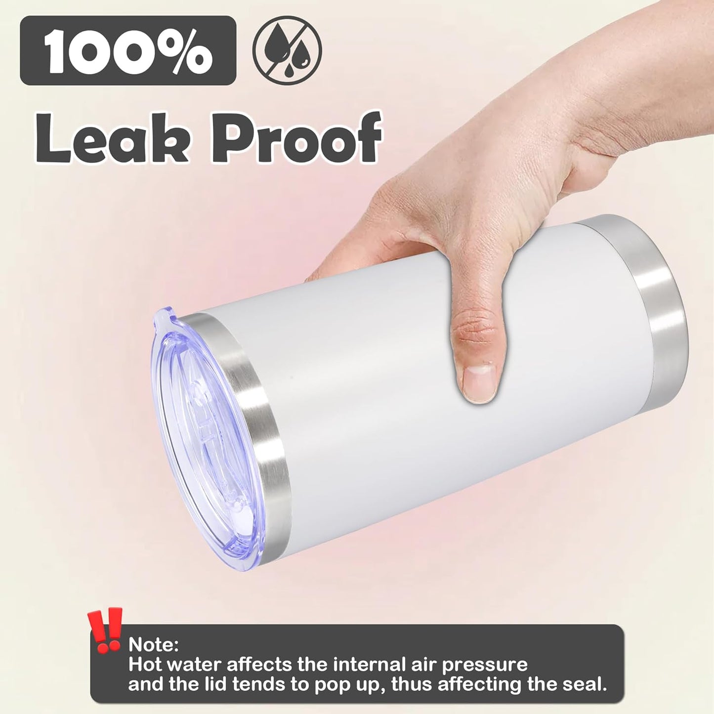 20oz Tumbler Bulk Stainless Steel Tumbler Cup with Lid Vacuum Insulated Double Wall Travel Mug, Durable Powder Coated Travel Coffee Tumbler Mug for Hot & Cold Drinks, White,8 Pack