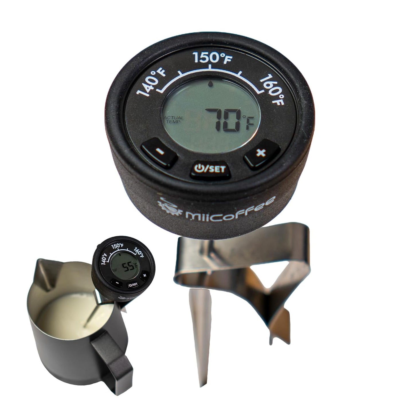 Digital Milk Frothing Thermometer with Clip, Espresso Machine Accessories for Steaming Milk (Fahrenheit)