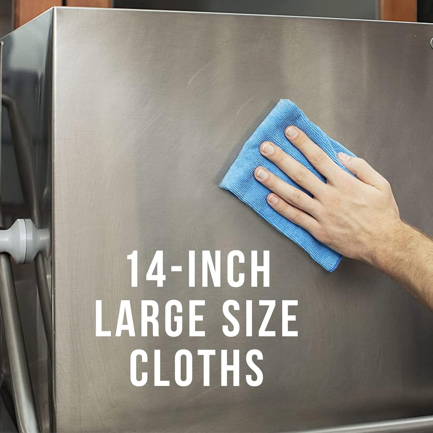 TASKI Diversey D7524116 MyMicro Commercial Microfiber Cleaning Cloth, Reusable & Lint Free - Large 14 Inch x 14 Inch, Blue, (Pack of 20)