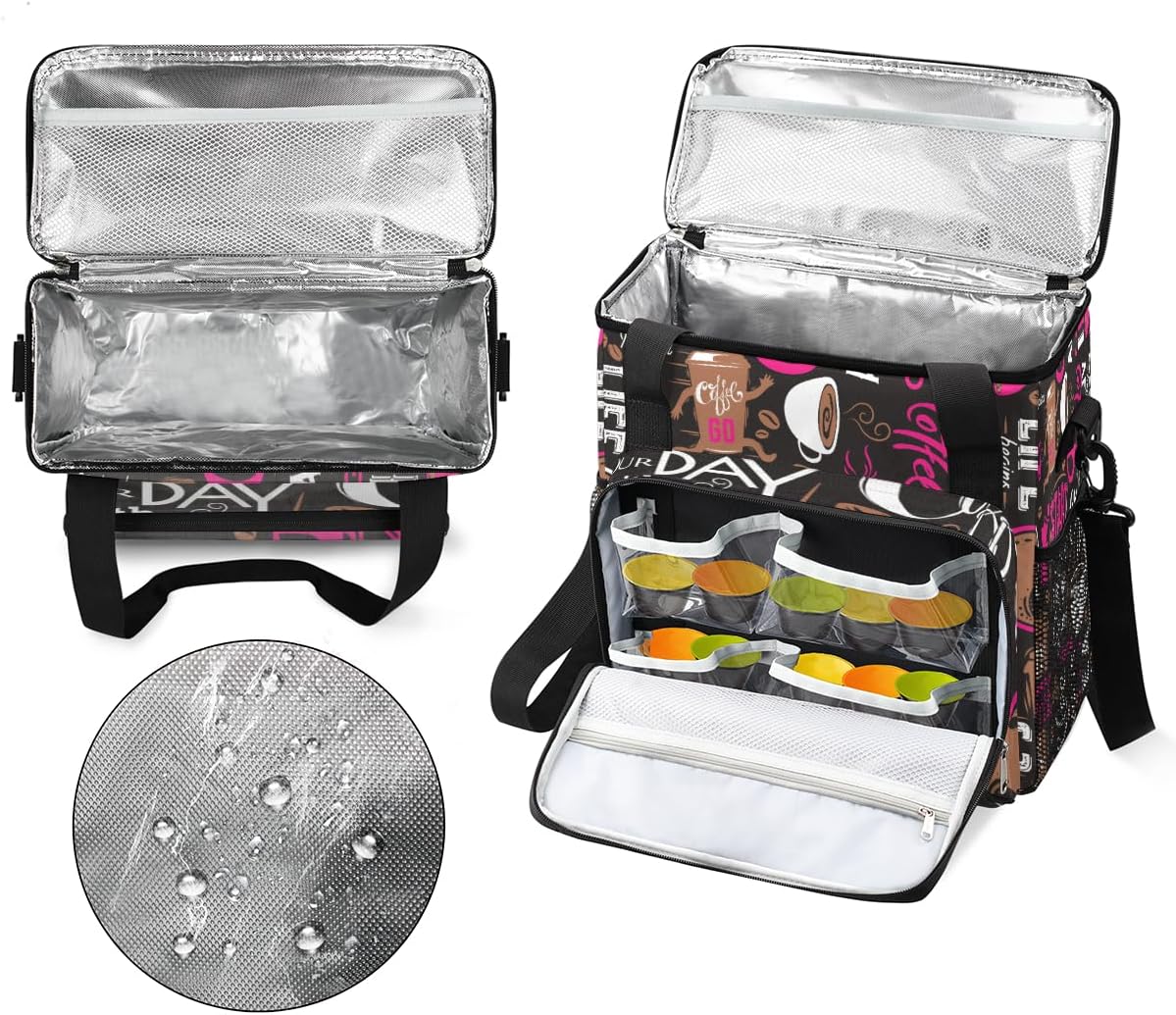 cfpolar Coffee Maker Storage Bag, Waterproof Travel Carrying Storage Tote Bag Organizer Case, Compatible with K-Mini or K-Mini Plus, And Suitable for Other Accessories， With Pockets for K-Cup Pods