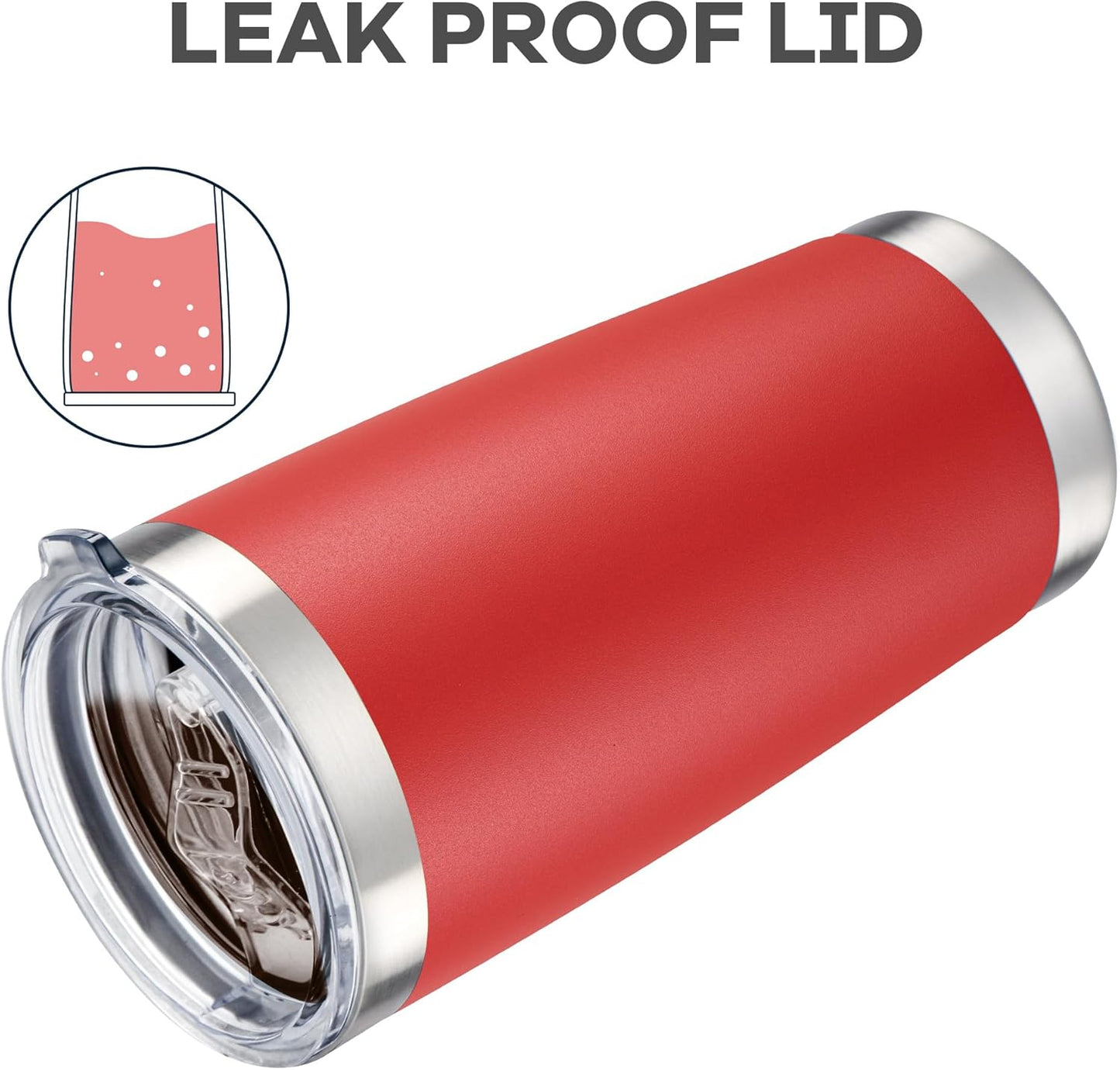 20 oz Tumbler with Lid Stainless Steel Insulated Tumblers Bulk Double Wall Vacuum Cups Powder Coated Travel Mug Keep Drinks Cold and Hot, Wine Red, 12 Pack