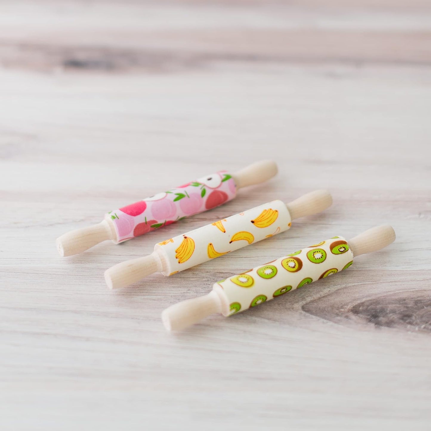 Wooden Mini Rolling Pin, 7 Inches Long, Pack of 6, Perfect for Fondant, Pasta, Baking in the Kitchen, Play-doh, Crafting and Imaginative Play, by Woodpeckers