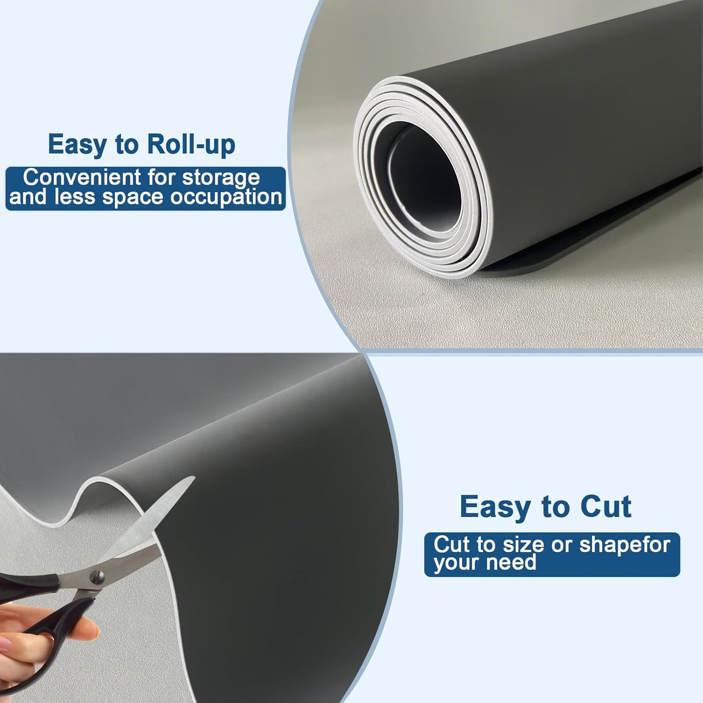 24"x24"(60cmx60cm) Silicone Mat for Kitchen Counter, Heat Resistant Non-Slip Countertop Protector, Waterproof Silicone Craft Mat for Kitchen Island, Dark Gray