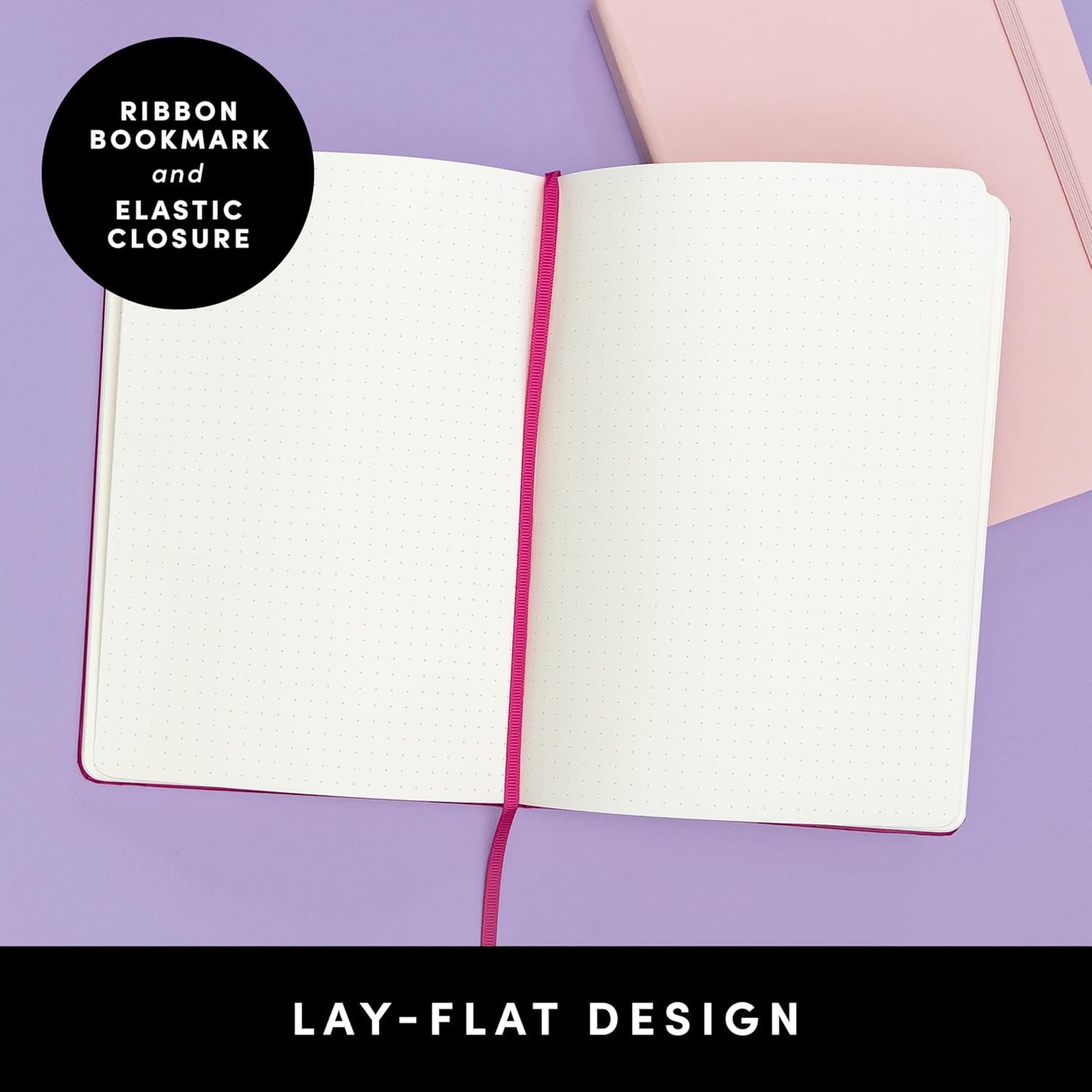 PAPERAGE Dotted Journal Notebook, (Light Grey), 160 Pages, Medium 5.6 in x 8 in - 100 GSM Thick Paper – Hardcover Journaling Notebook for Work, School & Bullet Journaling