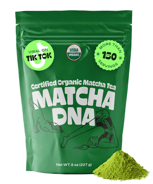 MATCHA DNA Certified Organic Matcha Green Tea Powder (8 oz BAG)