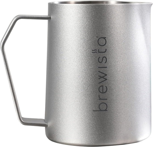 Brewista Precision Milk Frothing Pitcher, Steaming Jug, Coffee, Espresso Machine Accessories for Barista, Latte Art, Cappuccino, Stainless Steel Cup, 24 oz/720 ml, Silver