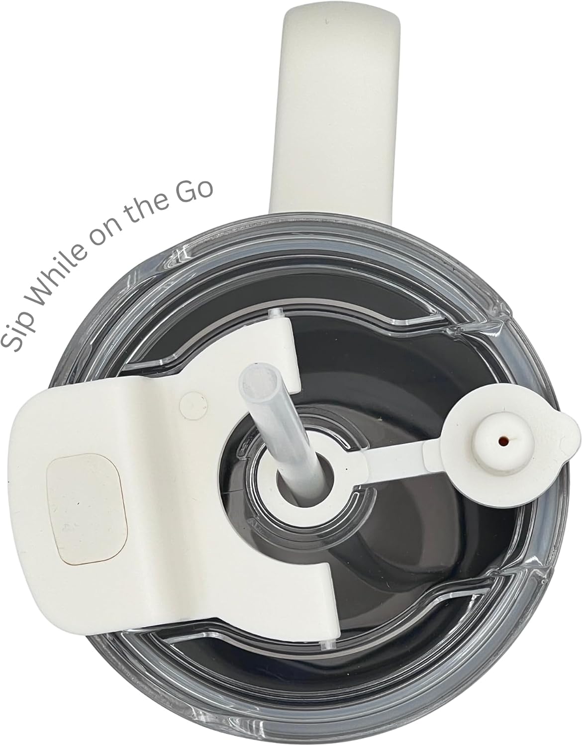 40 oz Insulated Tumbler with Handle, Stainless Steel, Leakproof Lid and Straw, Cup Holder Friendly (Cream)