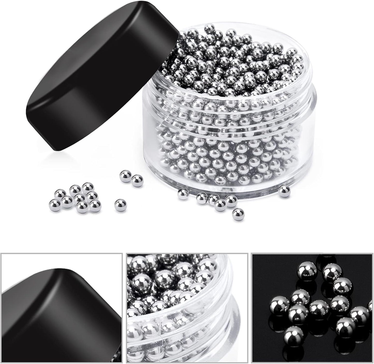 1000 PCS Decanter Cleaning Beads, 304 Stainless Steel Cleaning Balls for Glassware, Reusable Cleaning Beads for Wine Decanters Water Bottle Carafe and Vase