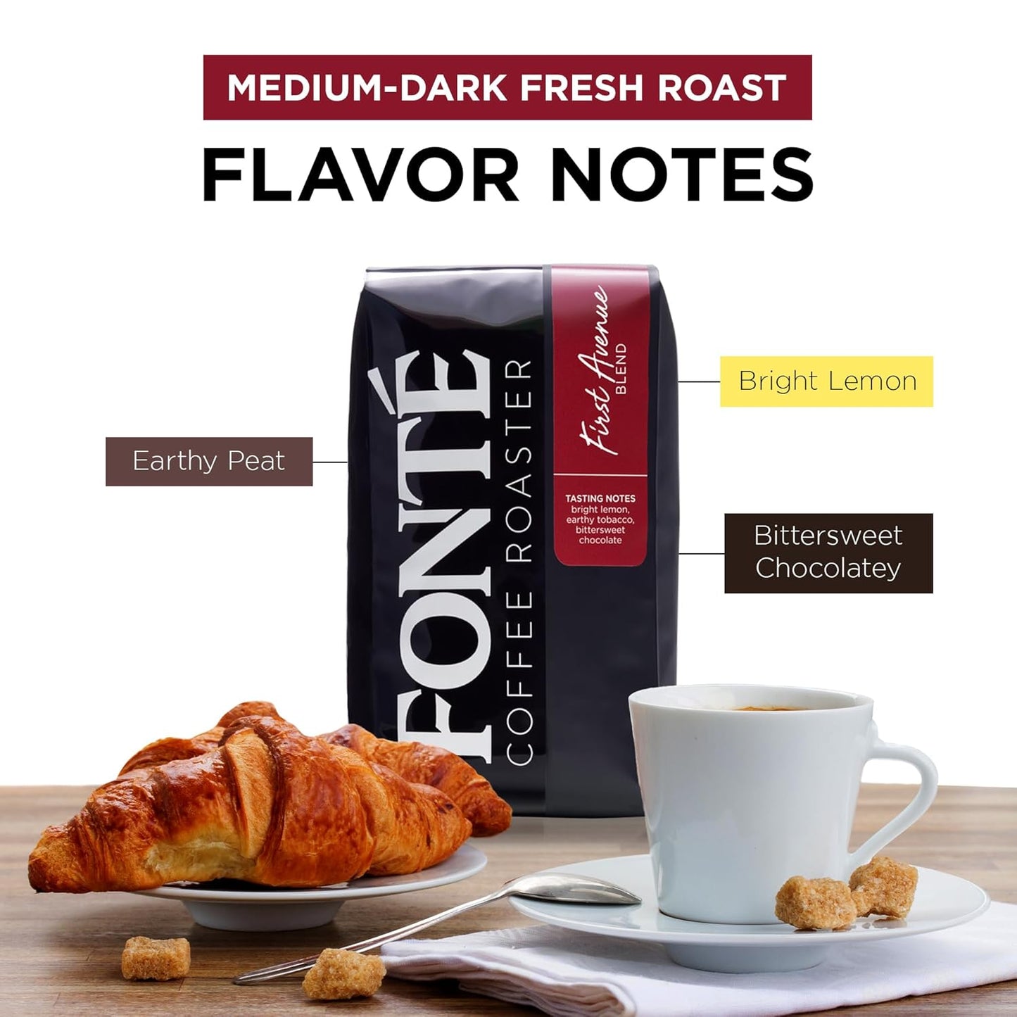 Fonte Coffee Roaster - Home Espresso Coffee - Medium-Dark Fresh Roast - Roasted in Seattle - Single Origin - Bright Lemon, Earthy Peat, Bittersweet Chocolate - 12 oz - First Avenue