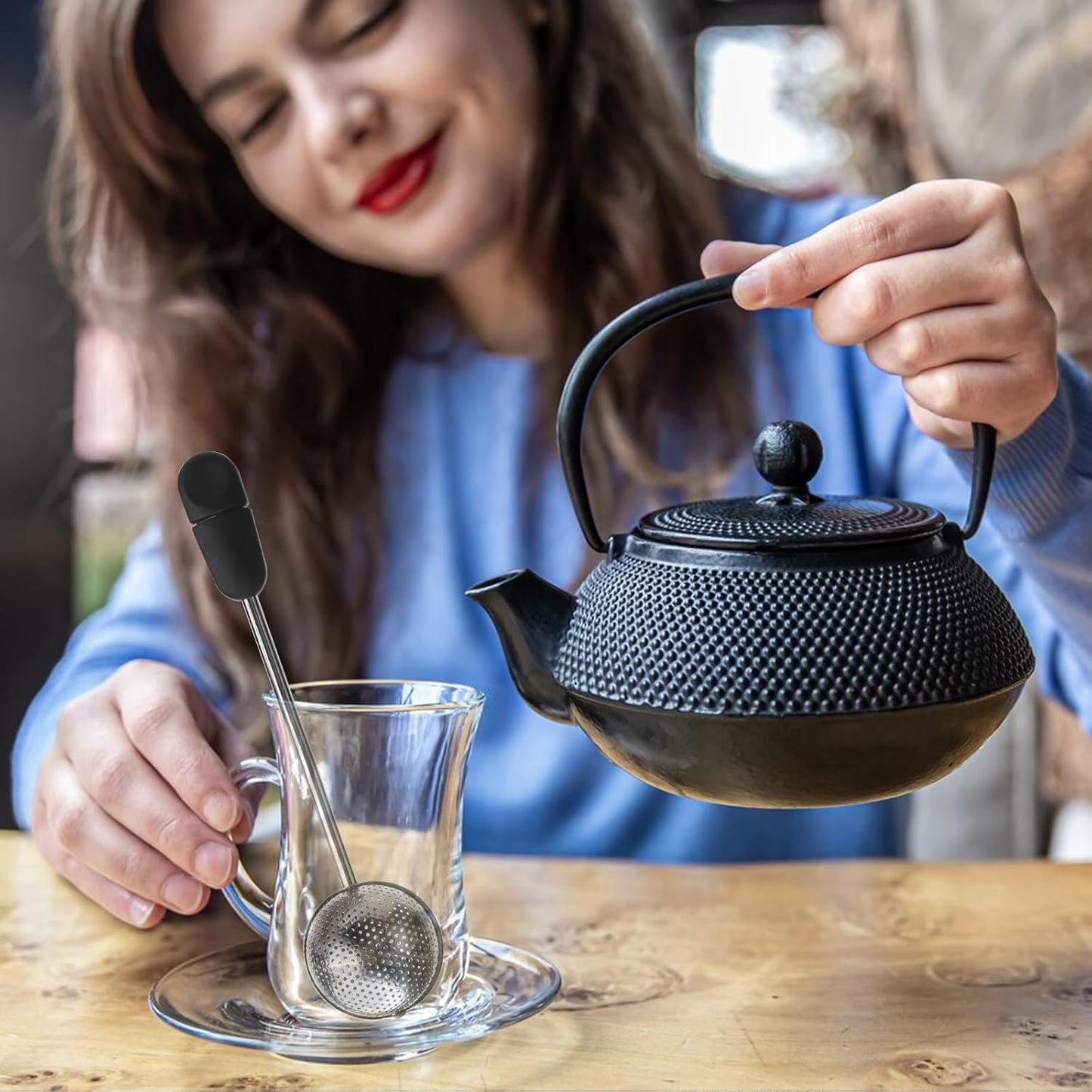 Numola Long Handle Twisting Tea Ball, 2Pcs Tea Ball Infuser for Loose Tea, Reusable Loose Leaf Tea Steeper Stainless Steel for Cup and Teapot