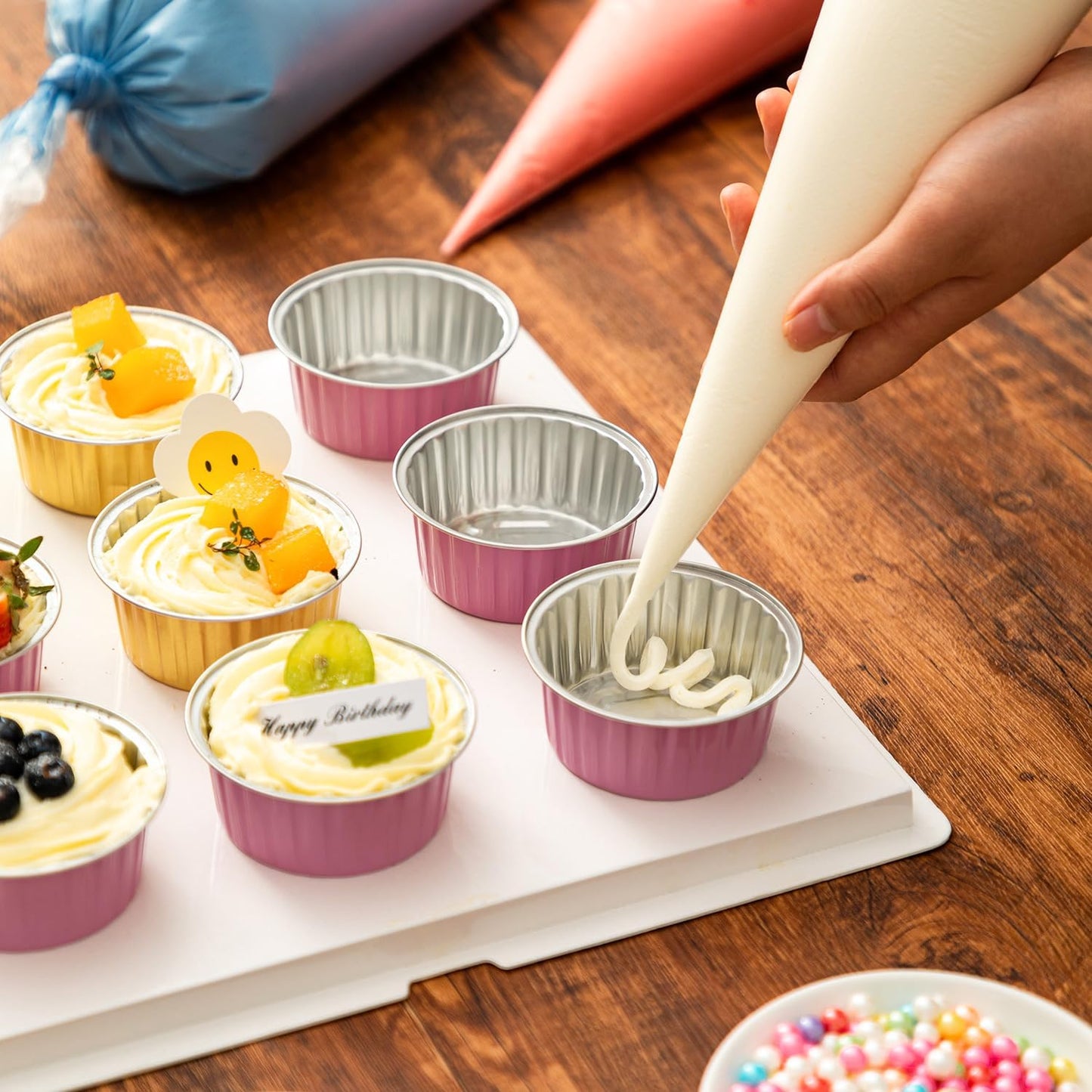 24 Inch Extra Large Piping Bags Disposable, 120Pcs Thickened Icing Piping Bags, Food Grade Cake Decorating Bags for Dessert, Pastry, Cookies, Cupcake Decorating