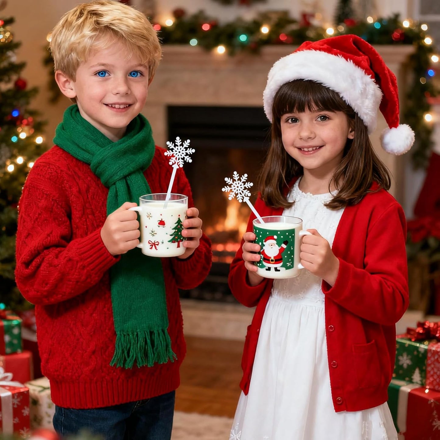 30pcs Snowflake Drink Stirrers Christmas Plastic Swizzle Sticks Beverage Winter Stir Sticks Reusable Coffee Cocktail Stirrers Bar Supplies for Cocktail Xmas Party Decor Winter Holiday Cocoa Bar