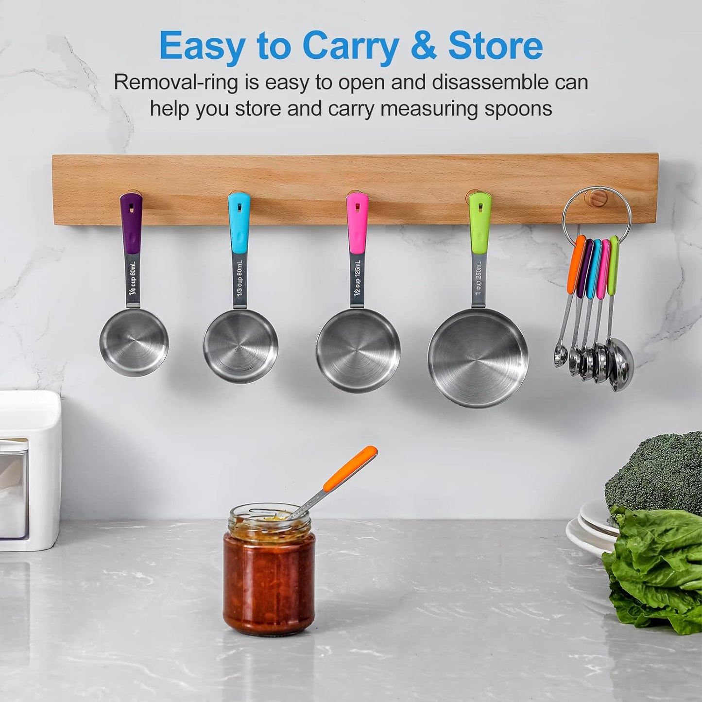 13-Piece Measuring Cups and Spoons Set Stainless Steel for Cooking & Baking (8Cups+5Spoons）