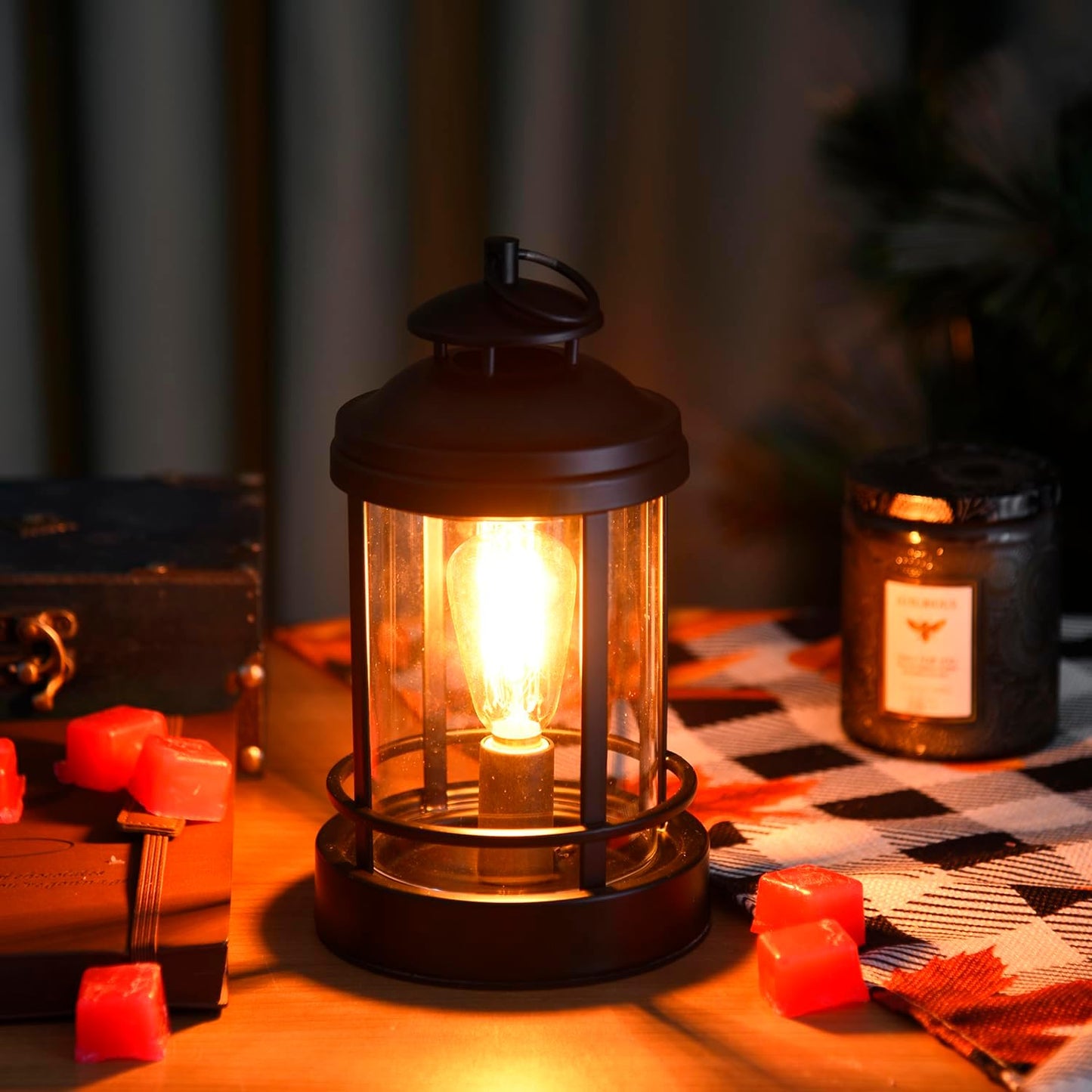 Electric Wax Warmer - Metal Wax Melting for Scented Wax, Edison Light Bulb Candle Wax Burner, for Home Decoration Office Wax Melting Melter, Gift (Retro, Castle)