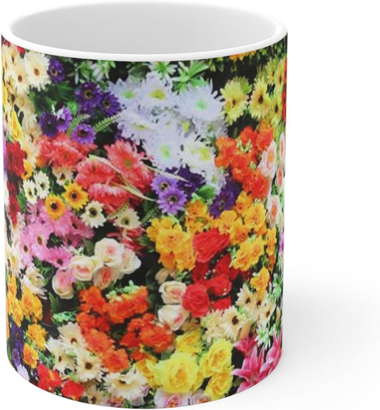 11 OZ Novelty Coffee Mugs - Christmas Gift (Floral Design Mug)