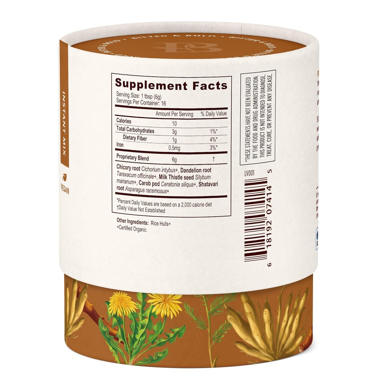 Banyan Botanicals Bitter & Bold – Organic Caffeine-Free Herbal Coffee Alternative – Milk Thistle, Chicory, and Dandelion Coffee Alternative – 3.5 oz, 16 servings – Fair for Life, Non-GMO, Vegan