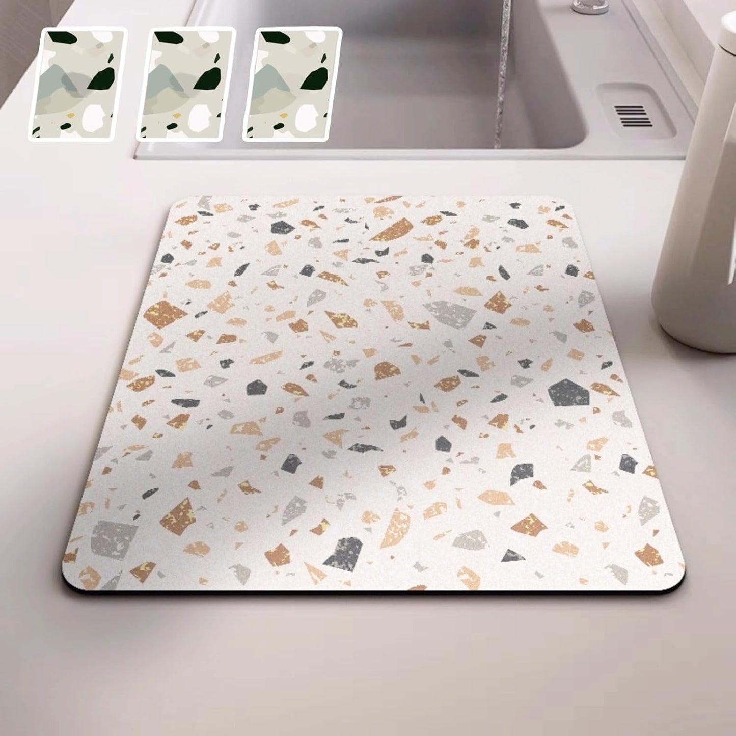 Dish Drying Mat - Absorbent Countertop Mat for Coffee Maker, Expresso Machine, Kitchen Use (04,12''×16'')