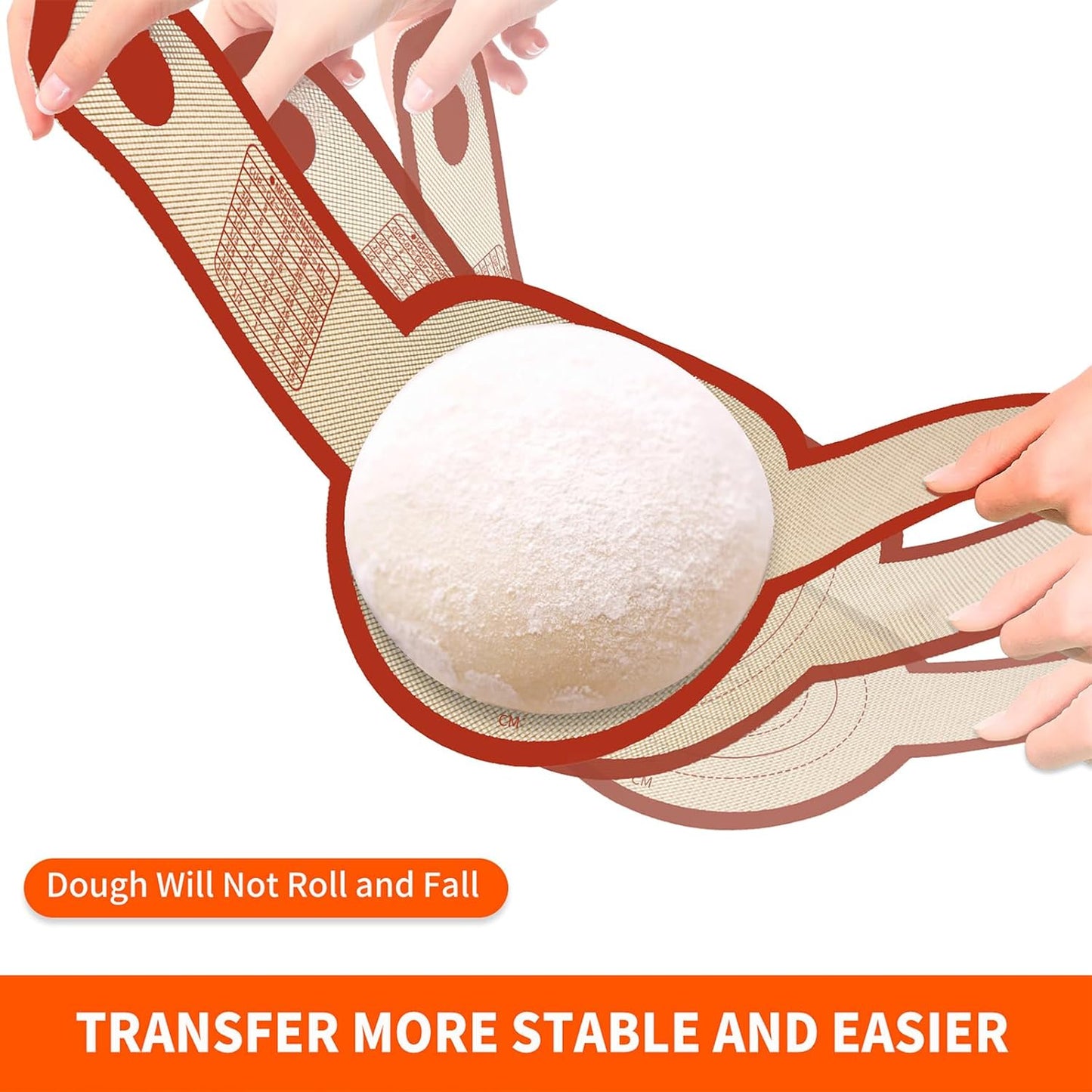 Silicone Bread Sling for Dutch Oven Liner, 2 Pack Non-Stick, Easy Clean Reusable Silicone Baking Mat with Long Handles, Easy to Transfer Sourdough Bread, Red