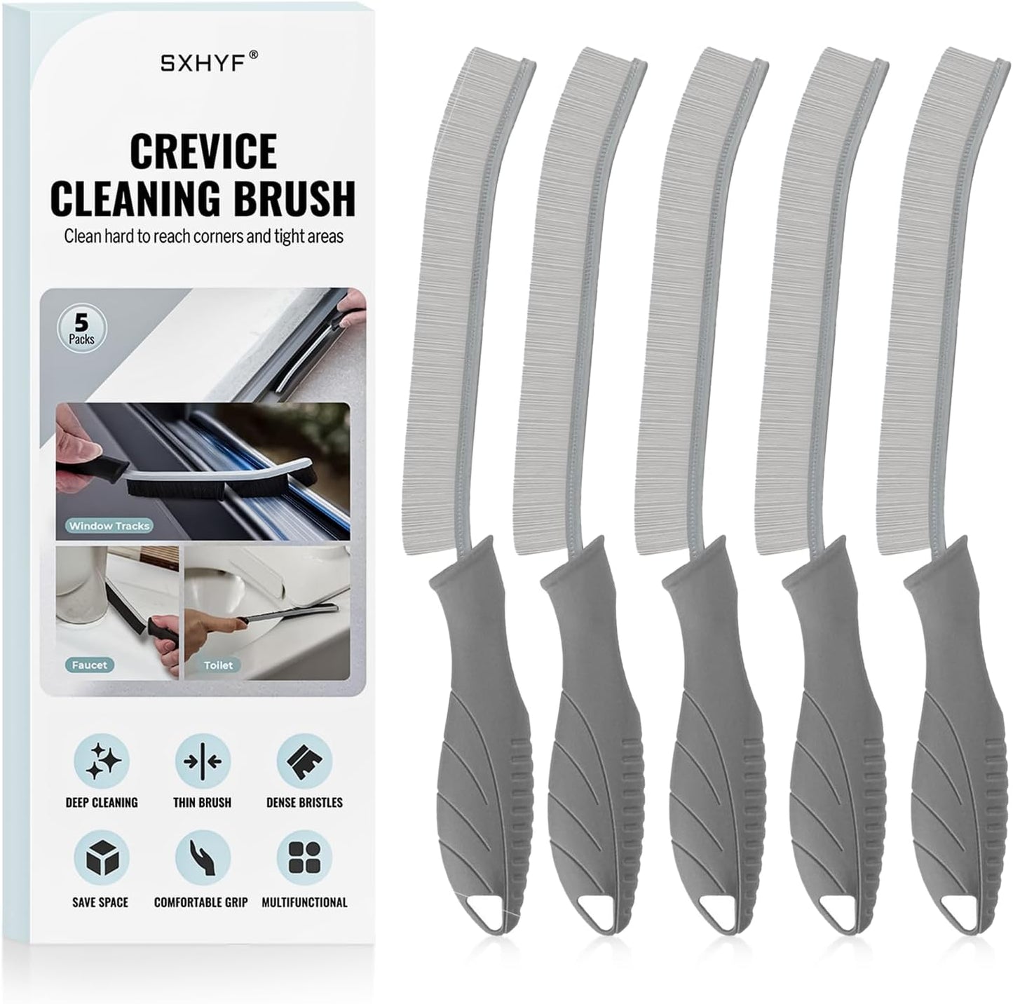SXhyf Cleaning Brush - Hard Bristle Crevice Cleaning Brush, Multifunctional Gap Scrub Brush, Kitchen Essentials, Bathroom Cleaner Tools for Household Use, Home, Window, Toilet, Stove