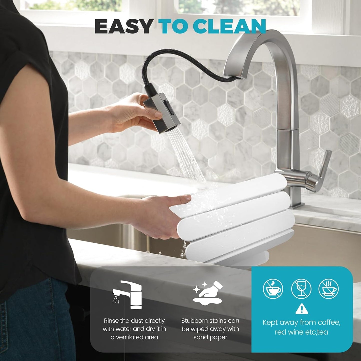 Extral Large Quick Dry Stone Drying Mat for Kitchen Counter,28"(L)x16"(W) Collapsible Eco-Friendly Absorbent Diatomaceous Earth Mat for Dishes Cups,Dish Drying Mats (White-Ellipse, 28x16 inch)