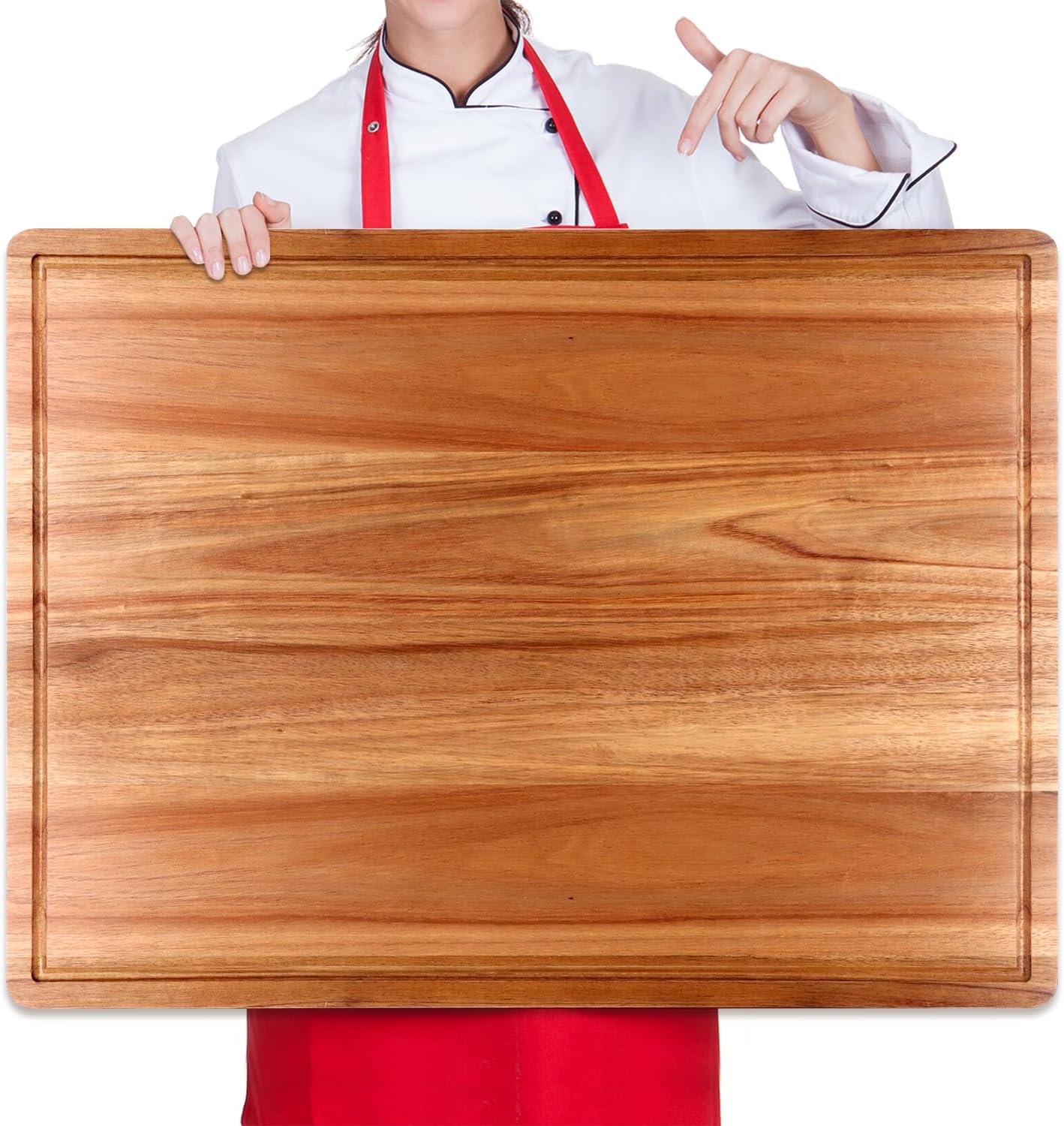 20" XL Extra Large Wooden Cutting Boards for Kitchen Charcuterie Boards Hardwood Solid Chopping Board Big Acacia Wood Cutting Board Meat Serving Cheese Board Thick Butcher Block Turkey Carving Board