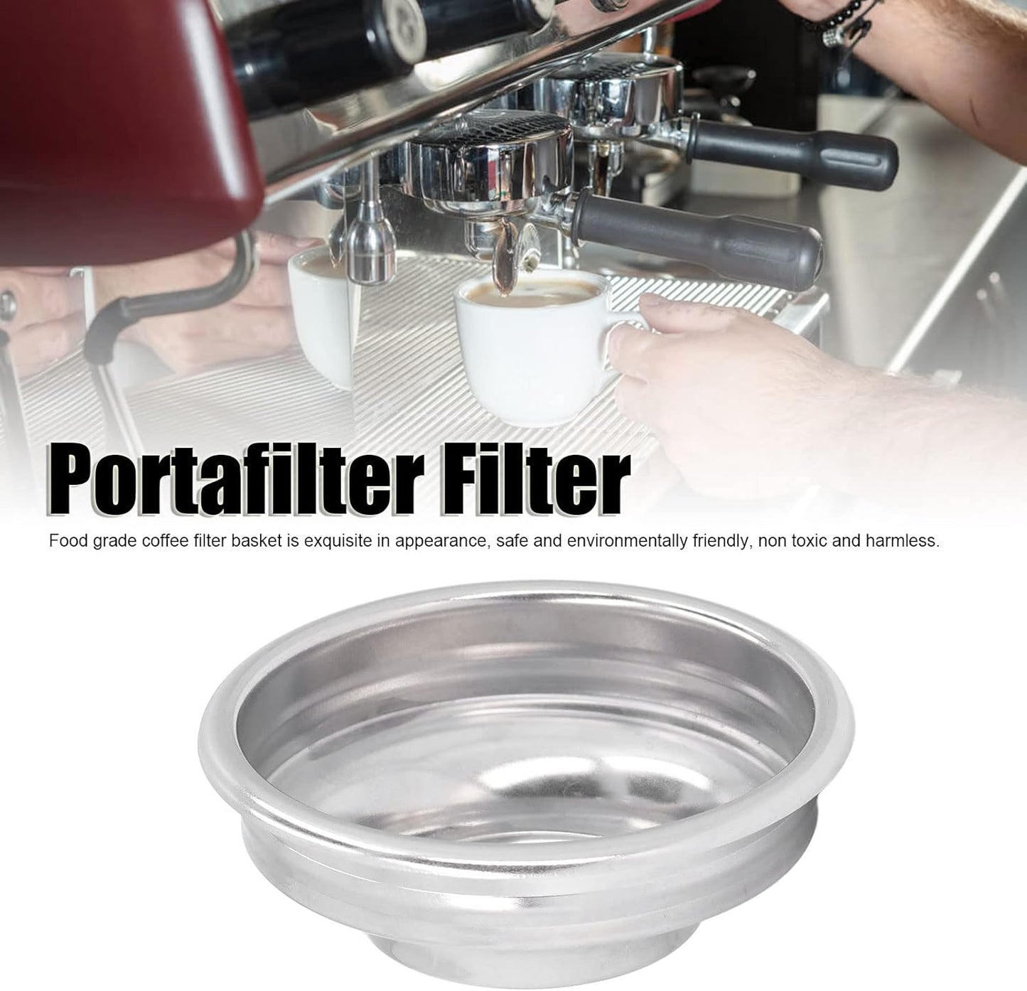 58mm Portafilter Filter Basket, 1 Cup Single Wall Coffee Maker Coffee Powder Filter, Porous Stainless Steel Coffee Filter for Extraction, Coffee Machine Accessories
