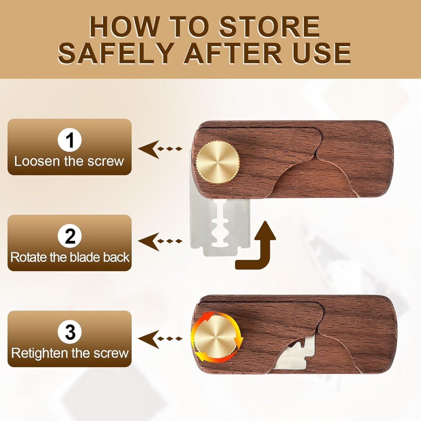 Magnetic Wooden Bread Lame Dough Scoring Tool,Hand Crafted Sourdough Lame Scoring Tool,Bread Scorer Tool for Homemade Bread Baking,Dough Scoring Bread Knife with 5 Razor Blades